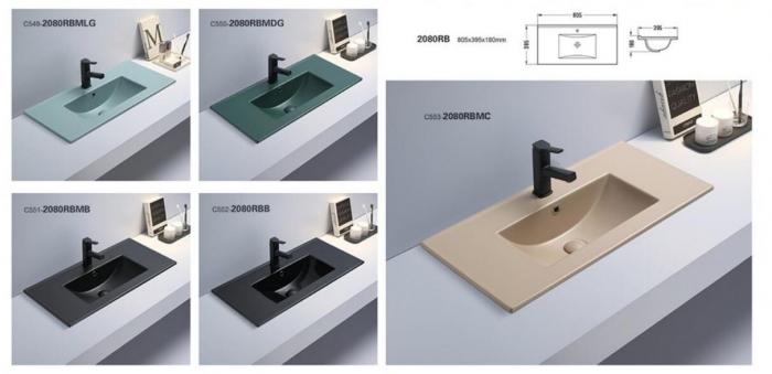 100cm high quality retangle cabinet basin produce by Germany full automatic computer kils with cheap price for cabinet vanity factory made in China