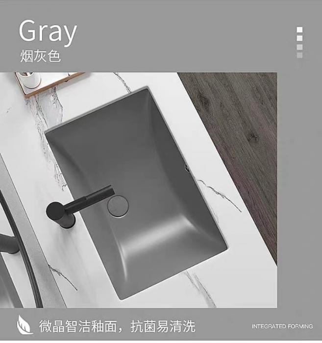 Supply matt grey under counter bathroom sink with cheap price
