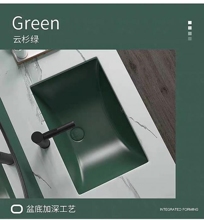 supply CE CUPC certified under counter bathroom sink in matt green made in China
