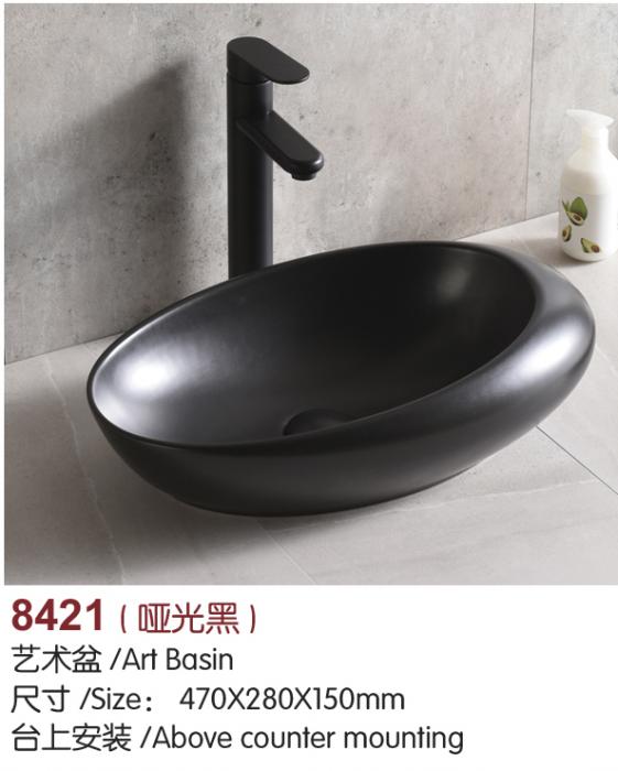 luxury matt black art wash basin